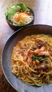 「トマトカルボナーラ」