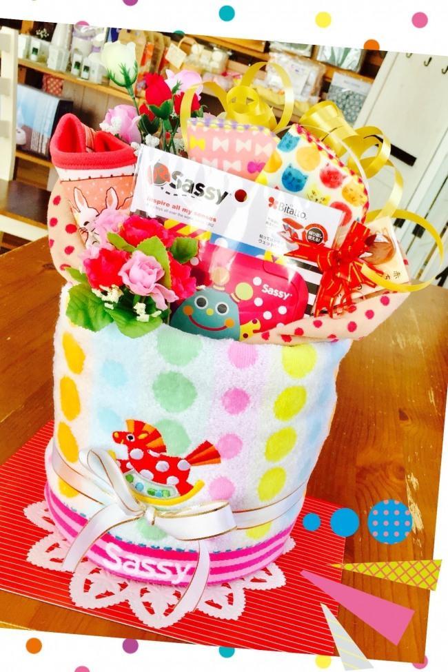 その御出産祝い、+1000円で可愛い❤️『おむつケーキ🎂』にしませんか??