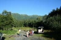 快晴の石狩岳登山口