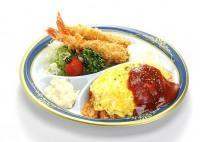 オムエビフライセット　870円