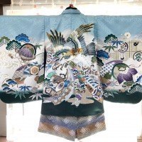 5歳羽織袴　くすみ水色