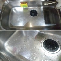 台所シンク磨き