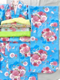 7歳四つ身　水色