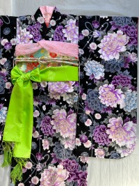 7歳四つ身　黒×紫