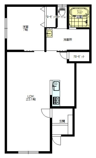 富良野に８月下旬完成予定の新築です。広い１LDKタイプです。