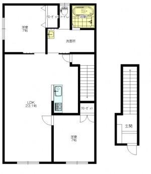 富良野に８月下旬完成予定の新築です。ファミリー向き２LDKタイプです。