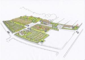 ブルーベリーファームガーデンのスケッチパースプラン